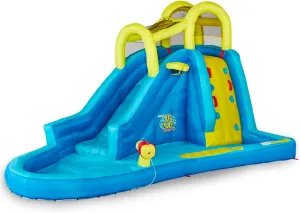 BANZAI Inflatable Pool Water Slide, Blow Up Backyard Splash House, Big Blast