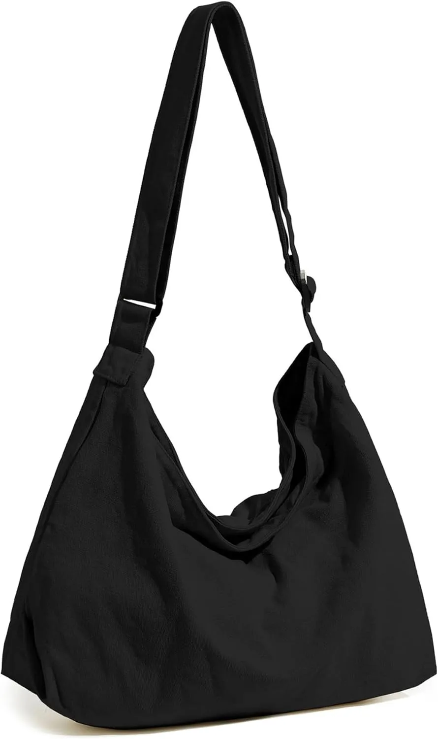 BASICPOWER Canvas Messenger Bag, Hobo Crossbody Shoulder Tote Bags Lightweight for Women and Men