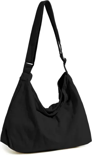 BASICPOWER Canvas Messenger Bag, Hobo Crossbody Shoulder Tote Bags Lightweight for Women and Men