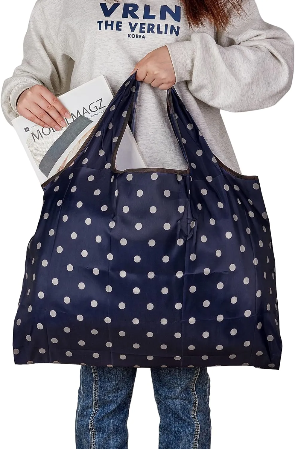 BEEFLYING Foldable Eco-Friendly Nylon Grocery Bags Foldable Reusable Waterproof Shopping Tote Bags