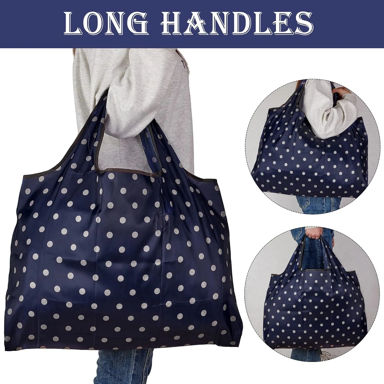 BEEFLYING Foldable Eco-Friendly Nylon Grocery Bags Foldable Reusable Waterproof Shopping Tote Bags
