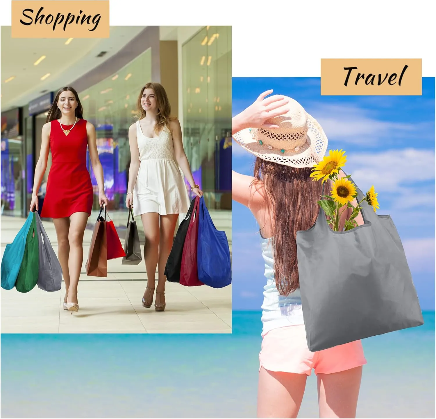 BeeGreen Gifts Bags Foldable Reusable Grocery Bags Large Reusable Snack Bags Holiday Gifts Cloth Bags With Handles Tote Bag Buiks Grocery Bags Reusable Shopping Bags