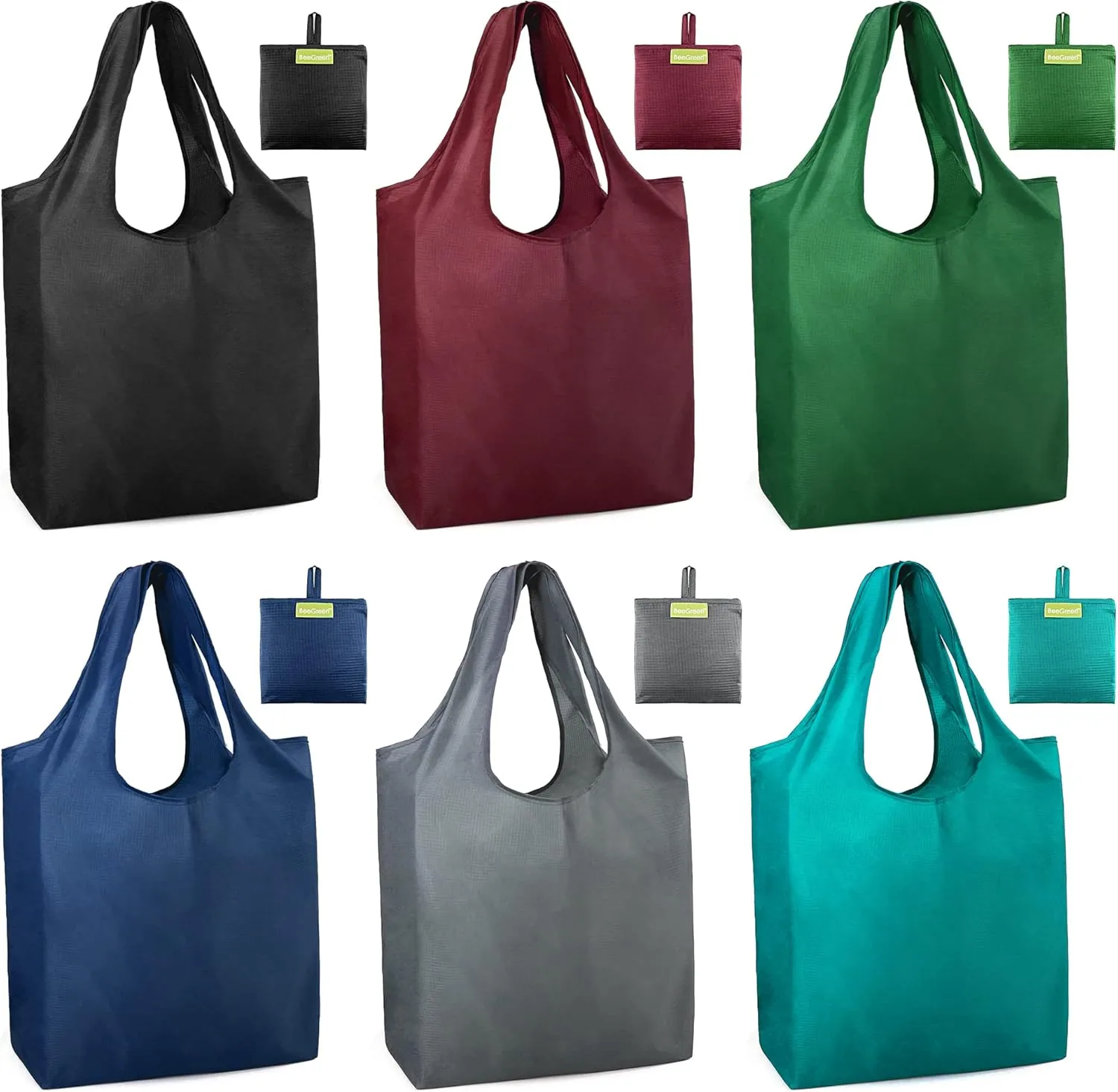 BeeGreen Gifts Bags Foldable Reusable Grocery Bags Large Reusable Snack Bags Holiday Gifts Cloth Bags With Handles Tote Bag Buiks Grocery Bags Reusable Shopping Bags