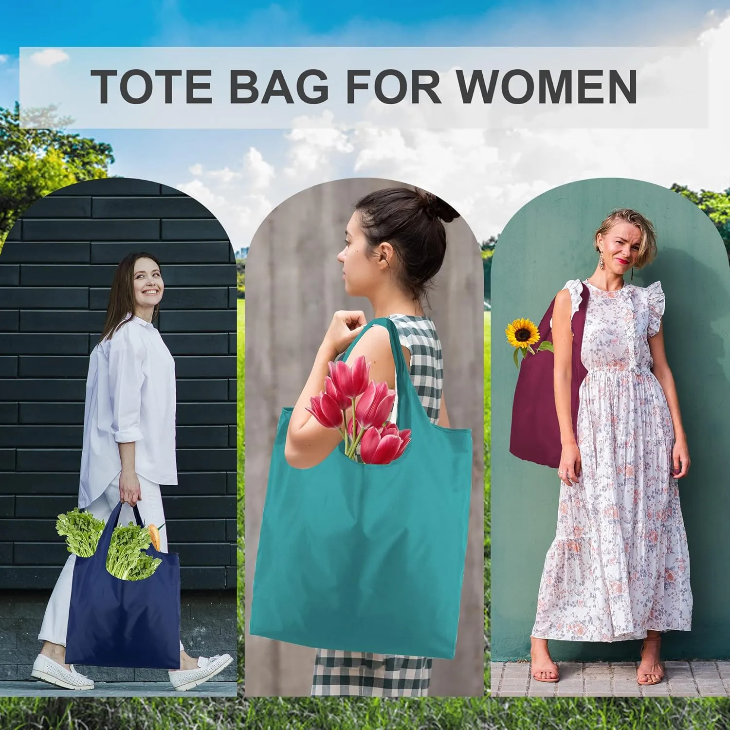 BeeGreen Gifts Bags Foldable Reusable Grocery Bags Large Reusable Snack Bags Holiday Gifts Cloth Bags With Handles Tote Bag Buiks Grocery Bags Reusable Shopping Bags