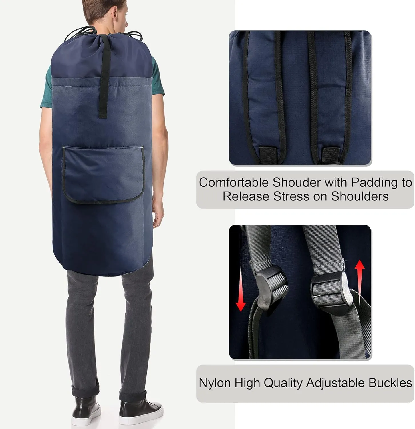 BeeGreen Laundry Backpack Bag Extra Large Heavy Duty