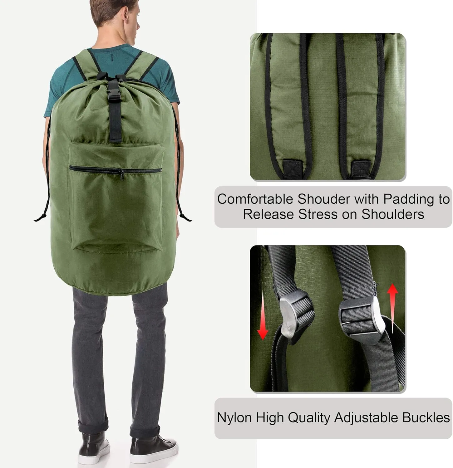 BeeGreen Laundry Backpack Bag Extra Large Heavy Duty