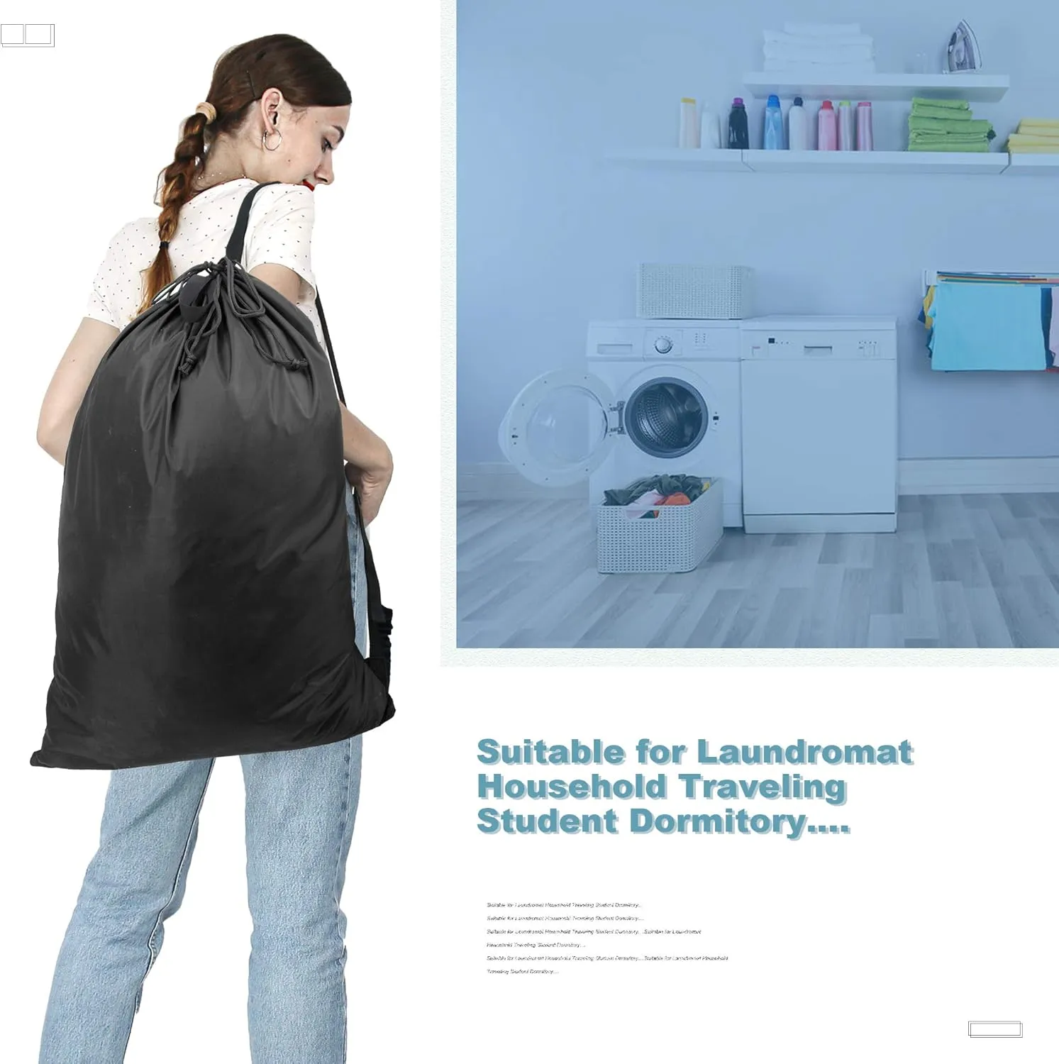 BeeGreen Laundry Backpack Bag Extra Large Heavy Duty