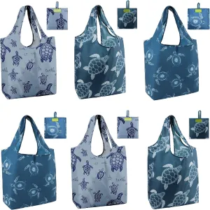BeeGreen Turtle Gifts for Women Foldable Reusable Grocery Bags Shopping Bags for Groceries Cute Holiday Bags Cloth Bags With Handles Large Cloth Gift Bags Heavy Duty Bulk 6 Pack Gifts