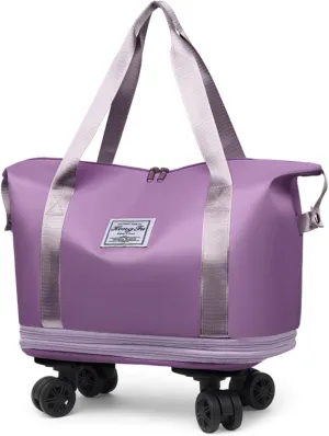 Beente Travel Bag With Wheels, 2025 New Beente Travel Bag with Removable Wheels, Expandable Large Capacity Bags (Purple)