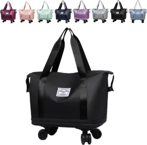 Beente Travel Bag With Wheels, 2025 New Large Capacity Travel Bag - Universal Wheel Removable, Camping, Weekend Trips (Black)
