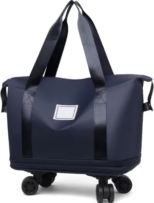 Beente Travel Bag with Wheels, 2025 New Large Capacity Travel Bag - Universal Wheel Removable, Foldie Travel Bags Expandable (Dark Blue)