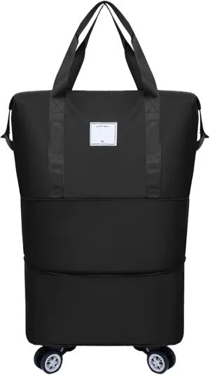 Beente Travel Bag With Wheels, new large capacity travel bag - universal wheel removable, Suitable for travel camping (Black)