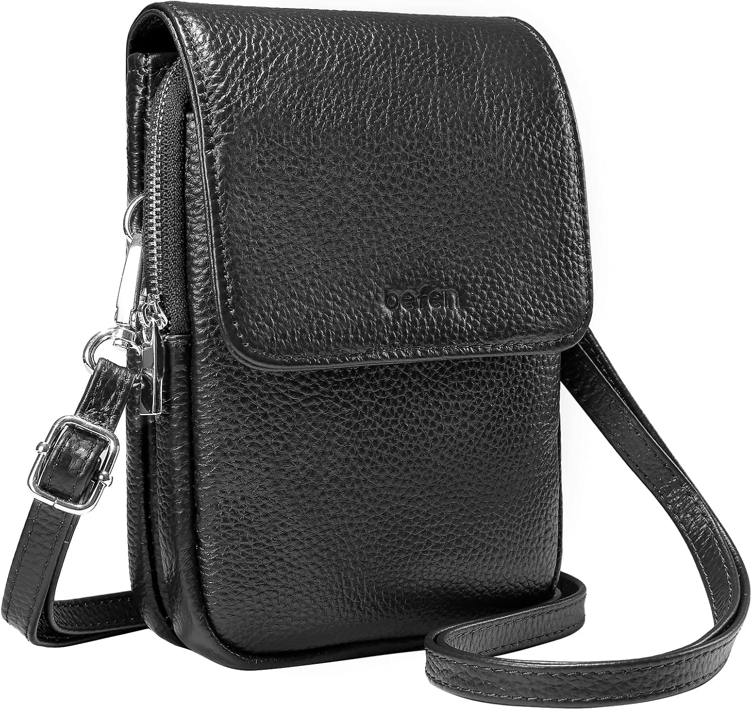 befen Genuine Leather Small Crossbody Bags for Women, Cell Phone Cross body Purse Bag with RFID Blocking Card Slots