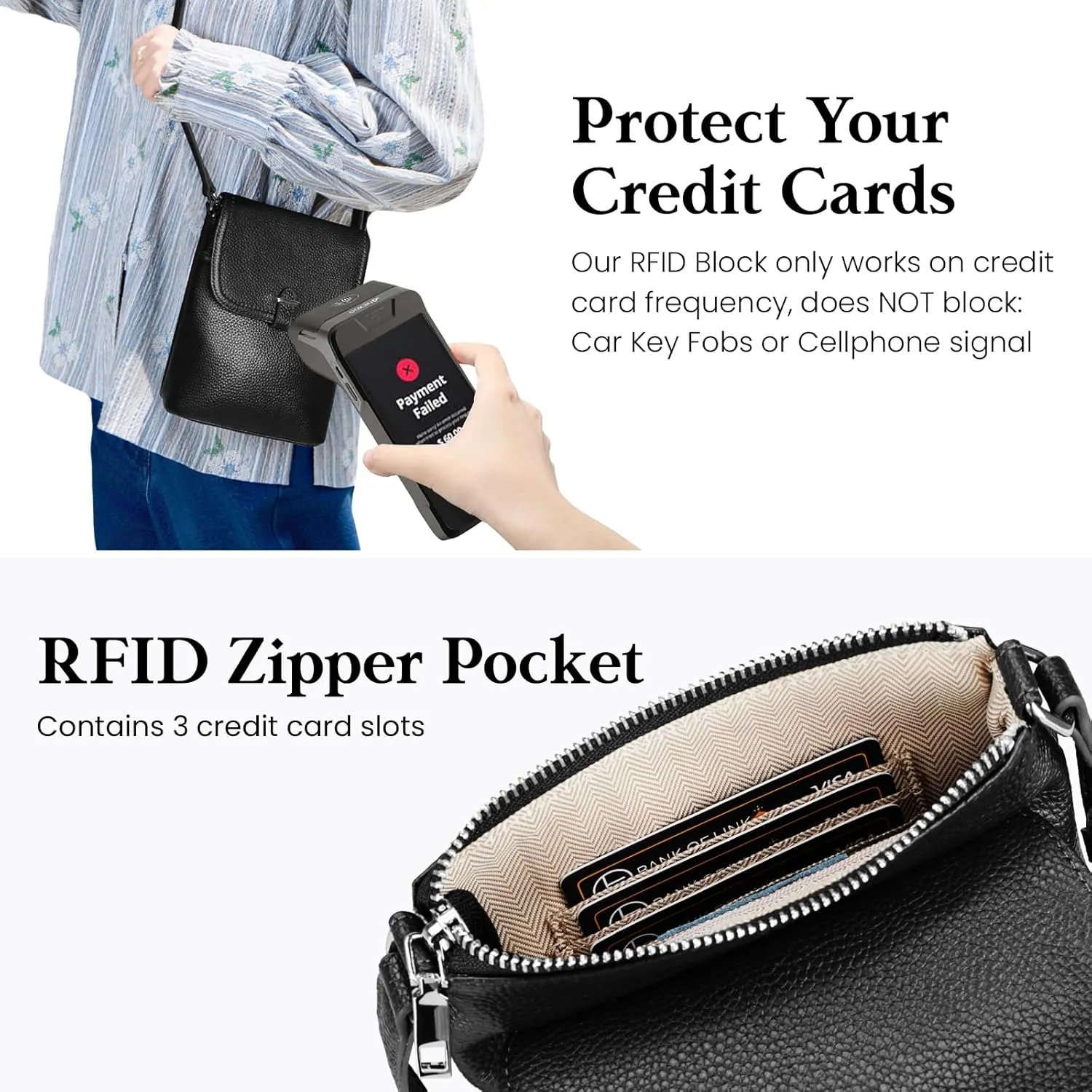 befen Genuine Leather Small Crossbody Bags for Women, Womens Cell Phone Purses Cross body Bag Purse with RFID Card Slots