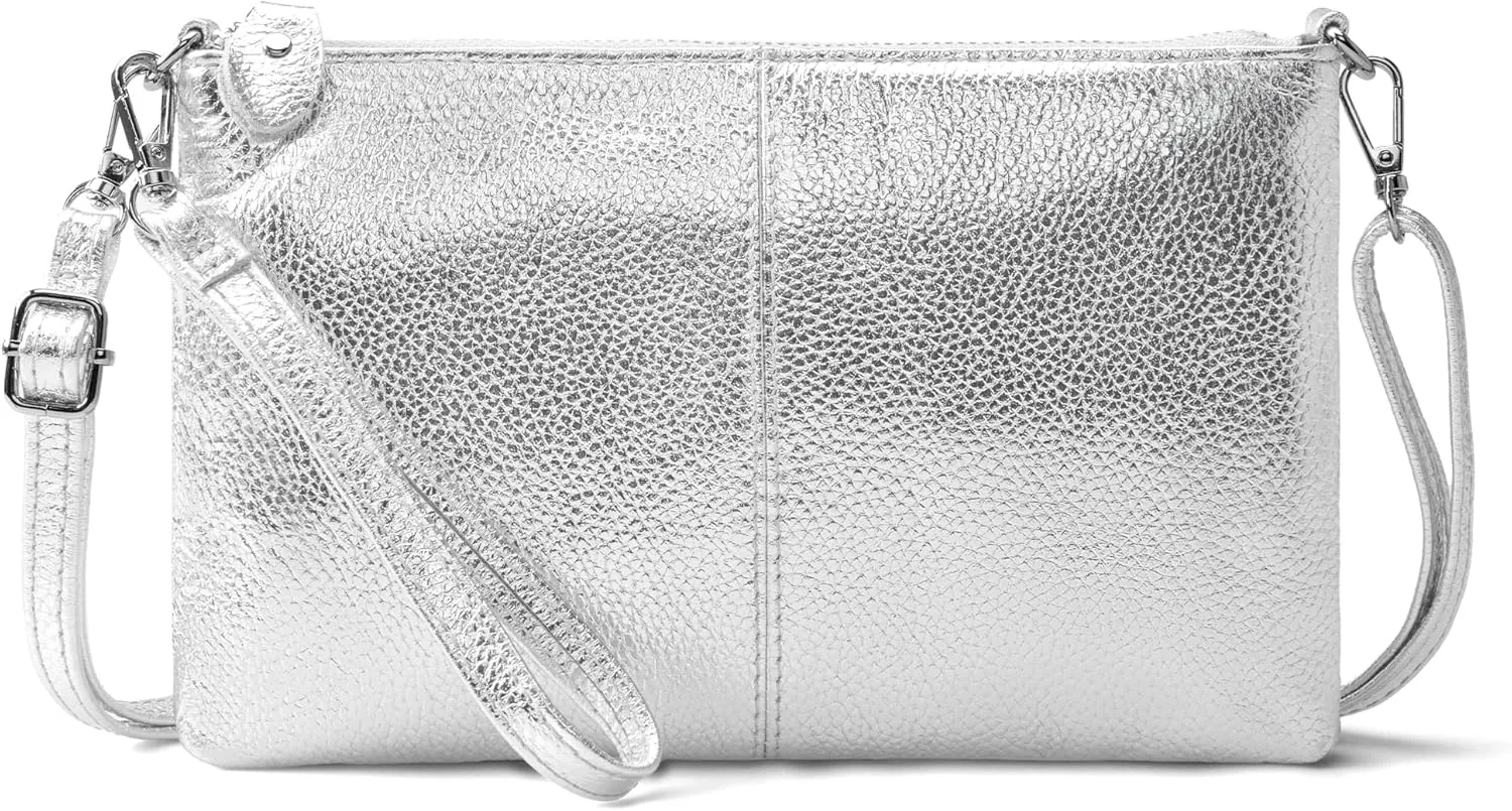 befen Genuine Leather Wristlet Clutch Wallet Purses Small Crossbody Bags for Women with RFID Blocking Card Slots