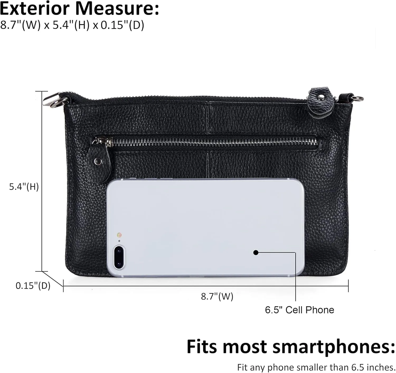 befen Genuine Leather Wristlet Clutch Wallet Purses Small Crossbody Bags for Women with RFID Blocking Card Slots