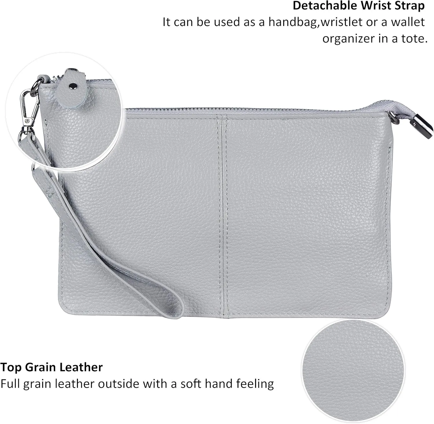 befen Genuine Leather Wristlet Clutch Wallet Purses Small Crossbody Bags for Women with RFID Blocking Card Slots