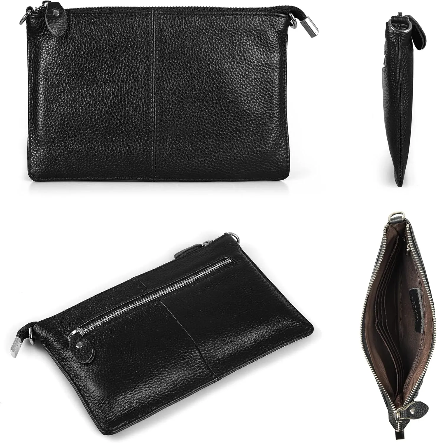 befen Genuine Leather Wristlet Clutch Wallet Purses Small Crossbody Bags for Women with RFID Blocking Card Slots