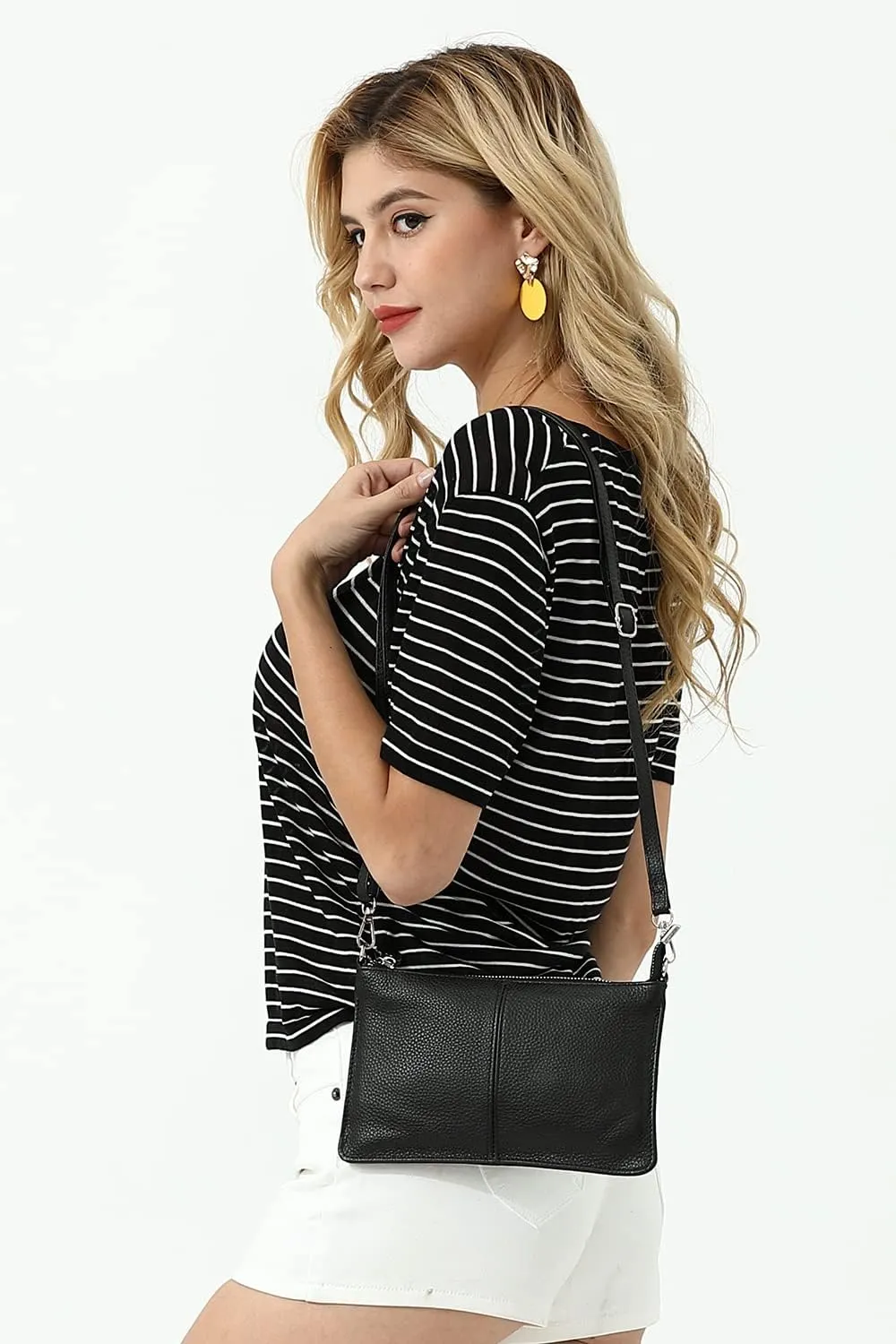 befen Genuine Leather Wristlet Clutch Wallet Purses Small Crossbody Bags for Women with RFID Blocking Card Slots