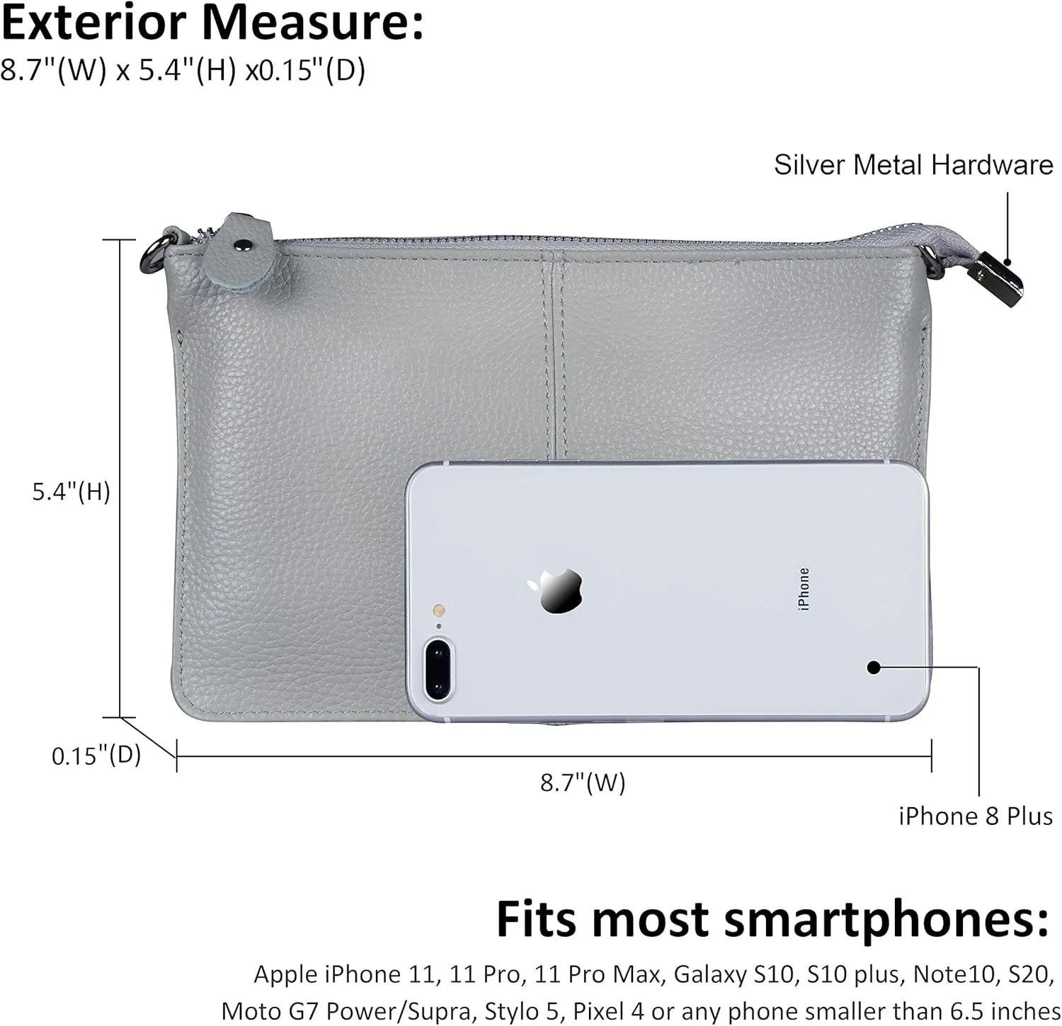 befen Genuine Leather Wristlet Clutch Wallet Purses Small Crossbody Bags for Women with RFID Blocking Card Slots