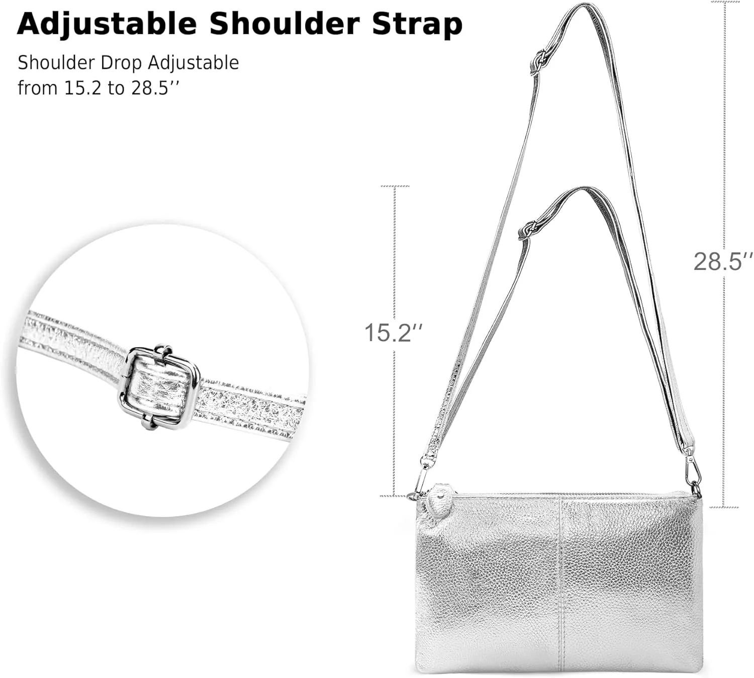 befen Genuine Leather Wristlet Clutch Wallet Purses Small Crossbody Bags for Women with RFID Blocking Card Slots