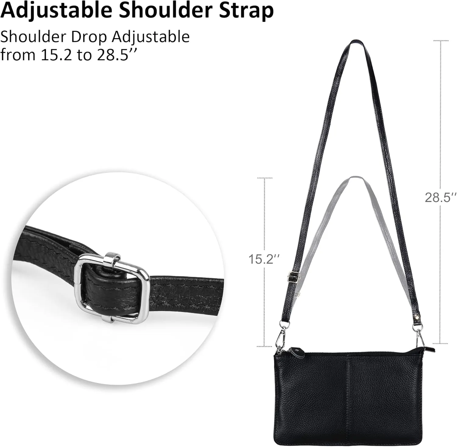 befen Genuine Leather Wristlet Clutch Wallet Purses Small Crossbody Bags for Women with RFID Blocking Card Slots