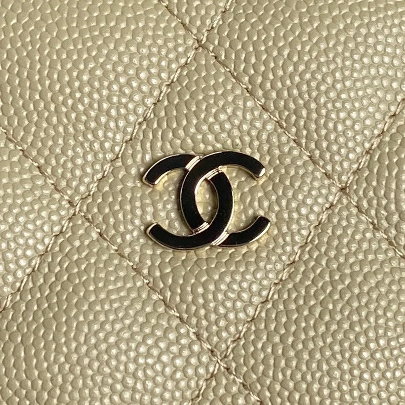 Beige Handle Grained 21.5cm Top Extensive catalogue CHANEL Calfskin 25C Multi-purpose Hobo Bag