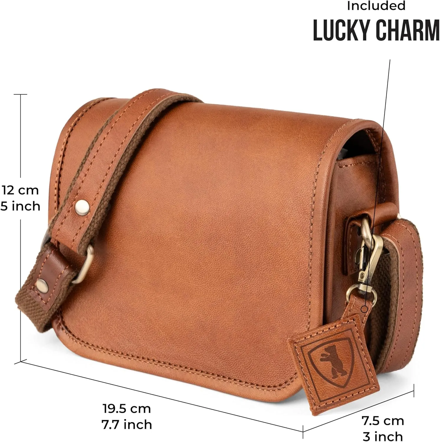 BERLINER BAGS Vintage Genuine Leather Shoulder Bag Lisbon, Crossbody Bag, Small Messenger Bag for Women