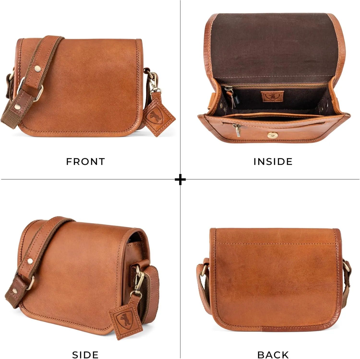BERLINER BAGS Vintage Genuine Leather Shoulder Bag Lisbon, Crossbody Bag, Small Messenger Bag for Women