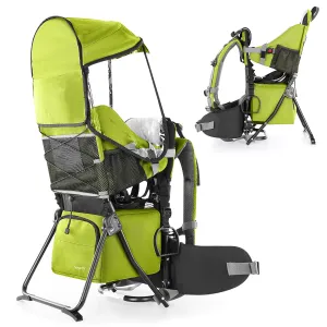 besrey Baby Backpack Carrier, Toddler Hiking Backpack with Safety 3-Height Seat, Adjustable Straps&Waist Belt, Foldable Frame Lightweight Large Capacity Child Carrier for Hiking (Green)