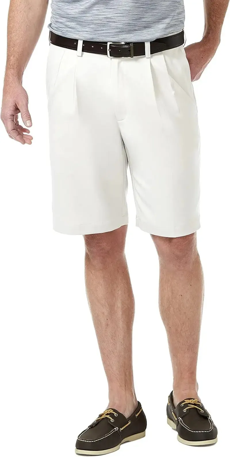 Big Men's Expandable Waist Shorts- Pleated Front