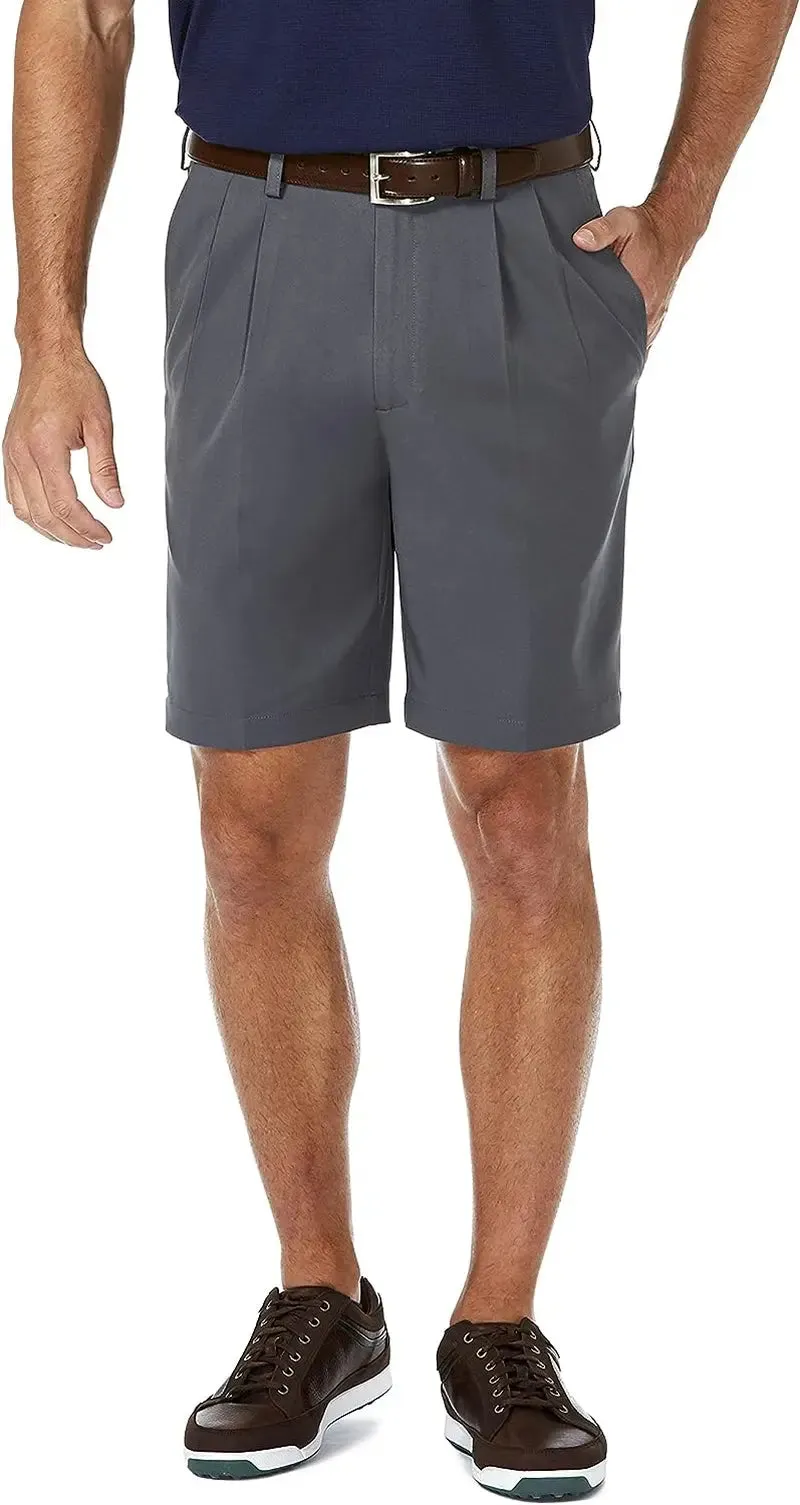 Big Men's Expandable Waist Shorts- Pleated Front