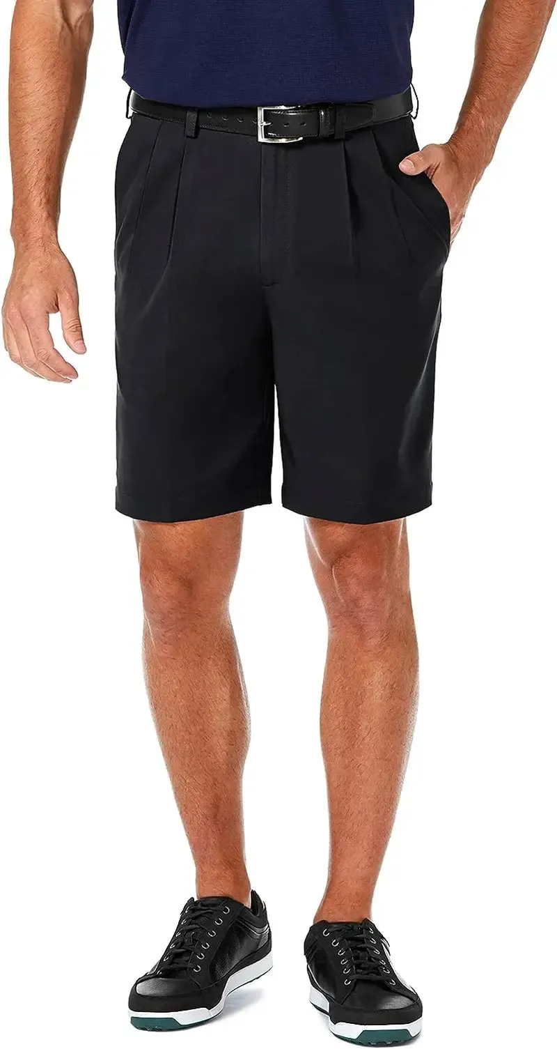 Big Men's Expandable Waist Shorts- Pleated Front