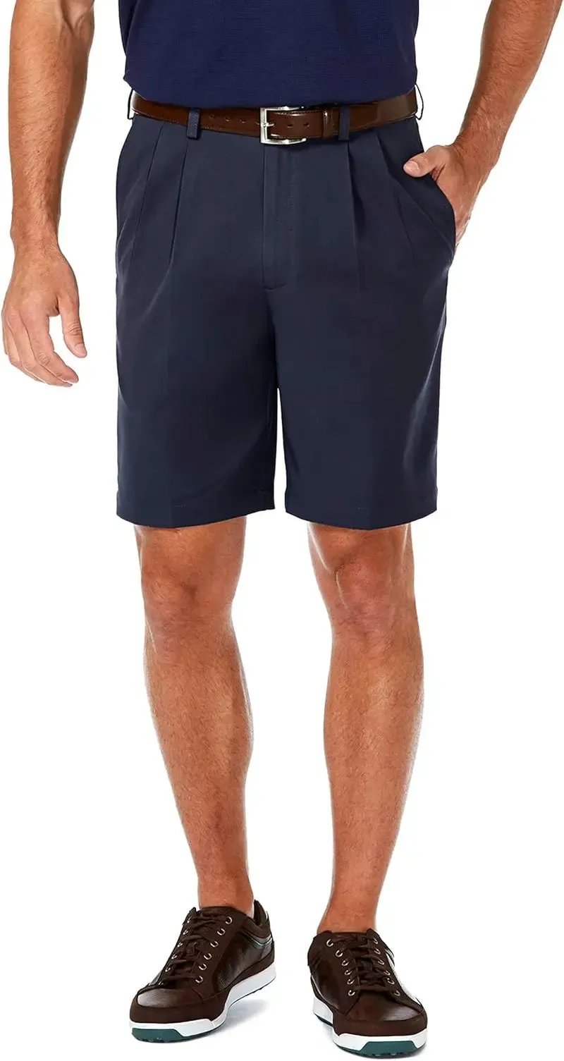 Big Men's Expandable Waist Shorts- Pleated Front