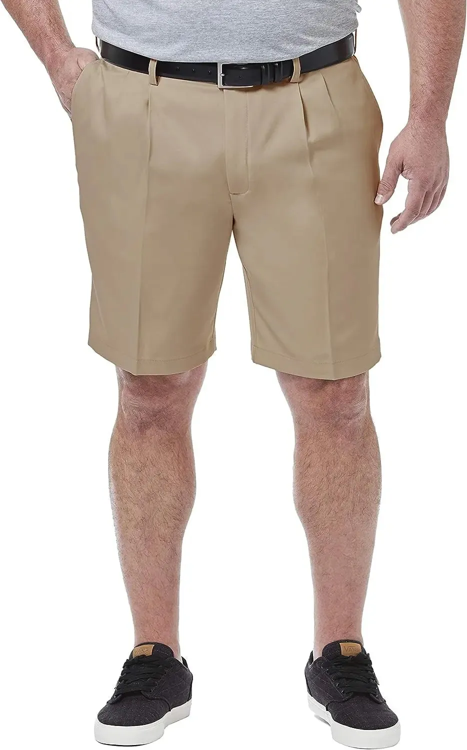 Big Men's Expandable Waist Shorts- Pleated Front