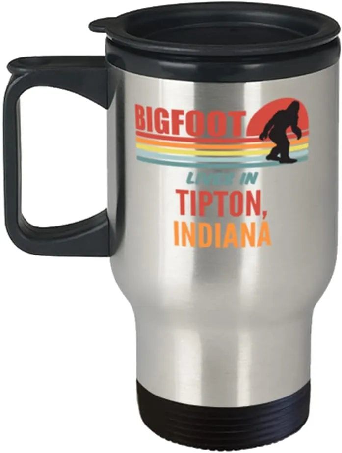 Bigfoot, Bigfoot Lives In Tipton Indiana Coffee Travel Mug