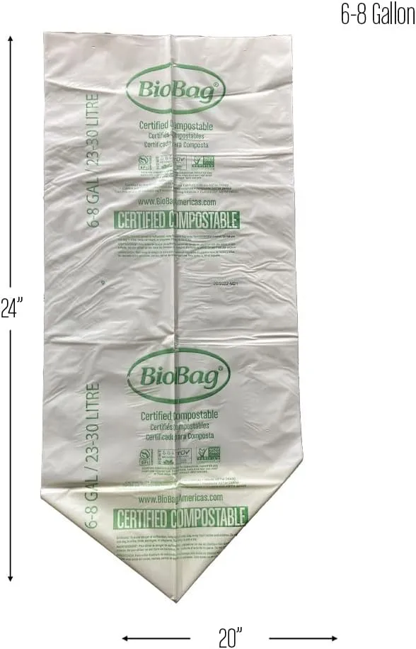 BioBag (USA) Compostable 6-8 Gallon Bag, 45 Count