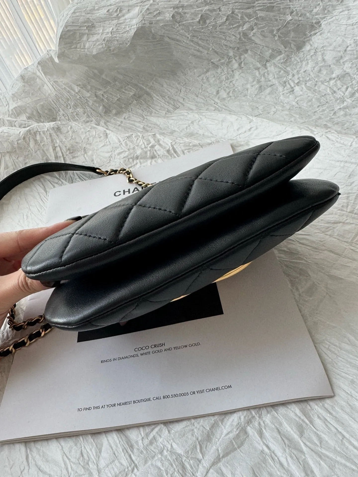 black 20cm bag gold hobo Timely delivery CHANEL hardware All-inclusive 24c lambskin