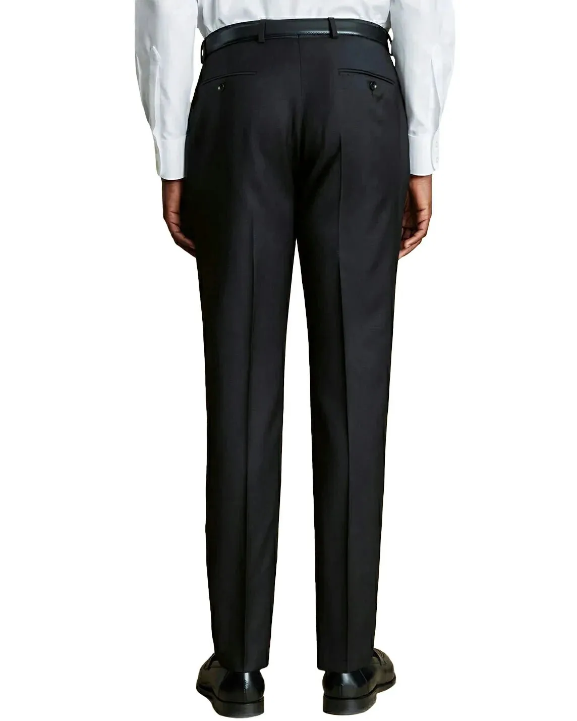 Black Flex Waist Slim Fit Dress Pants for Comfort