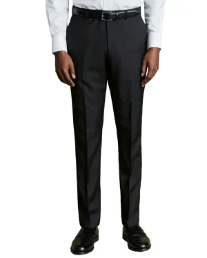 Black Flex Waist Slim Fit Dress Pants for Comfort