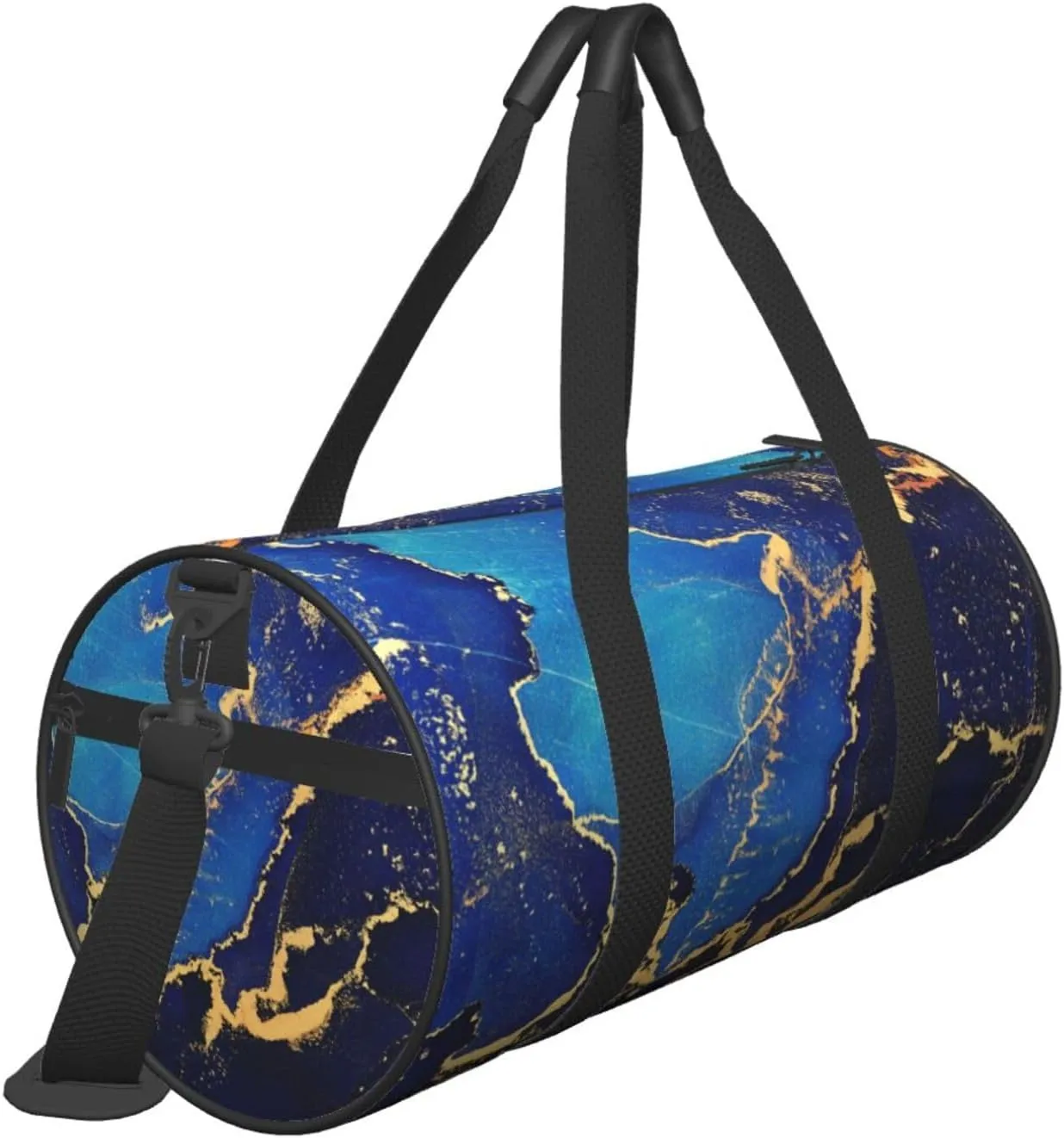 Blue Marble Sports Gym Bag Travel Duffel Bag Shoes Compartment For Men Women Foldable Lightweight Yoga Gym Sports Bag