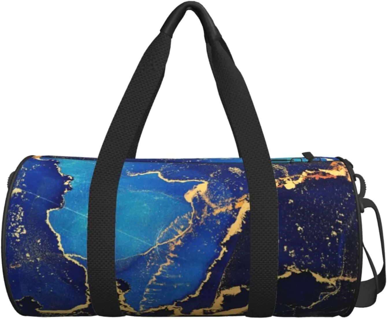 Blue Marble Sports Gym Bag Travel Duffel Bag Shoes Compartment For Men Women Foldable Lightweight Yoga Gym Sports Bag
