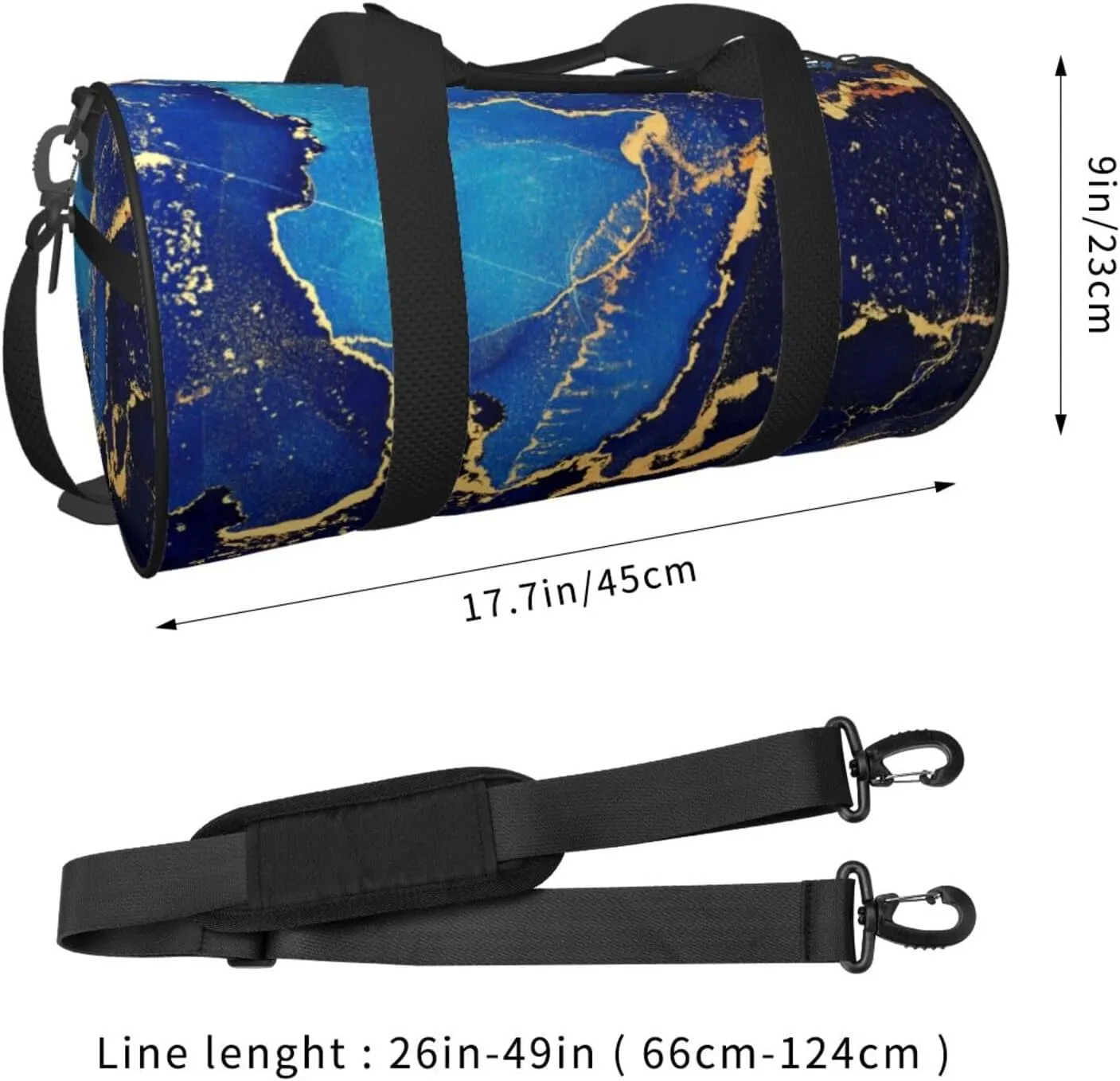 Blue Marble Sports Gym Bag Travel Duffel Bag Shoes Compartment For Men Women Foldable Lightweight Yoga Gym Sports Bag
