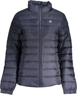 Blue Polyester Jackets & Women's Coat