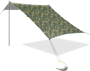 Bonsai Green Yellow Beach Canopy UPF50  Protection Easy Setup Shade Sun Shelter with Sandbags and Shovel for Family Travel