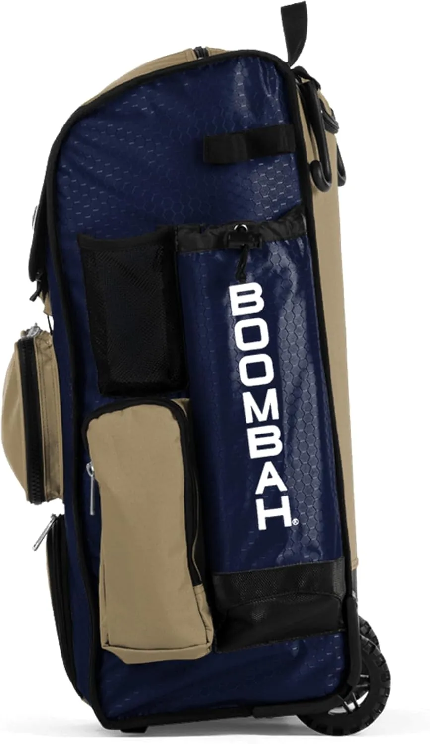 Boombah Rolling Superpack Baseball/Softball Gear Bag - 23-1/2" x 13-1/2" x 9-1/2" - Multiple Colors - Telescopic Handle and Holds 4 Bats - Wheeled Version
