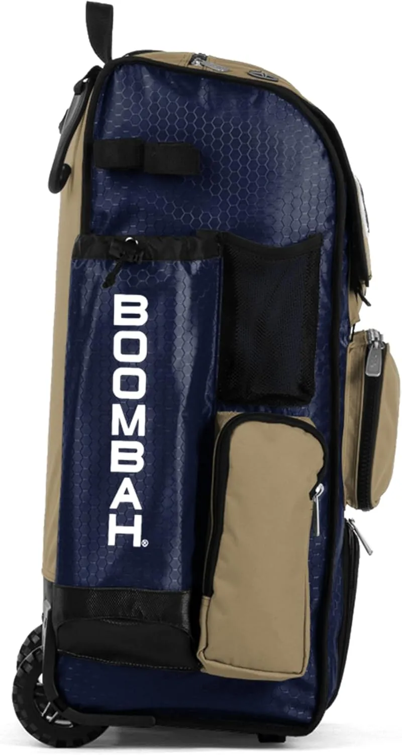Boombah Rolling Superpack Baseball/Softball Gear Bag - 23-1/2" x 13-1/2" x 9-1/2" - Multiple Colors - Telescopic Handle and Holds 4 Bats - Wheeled Version