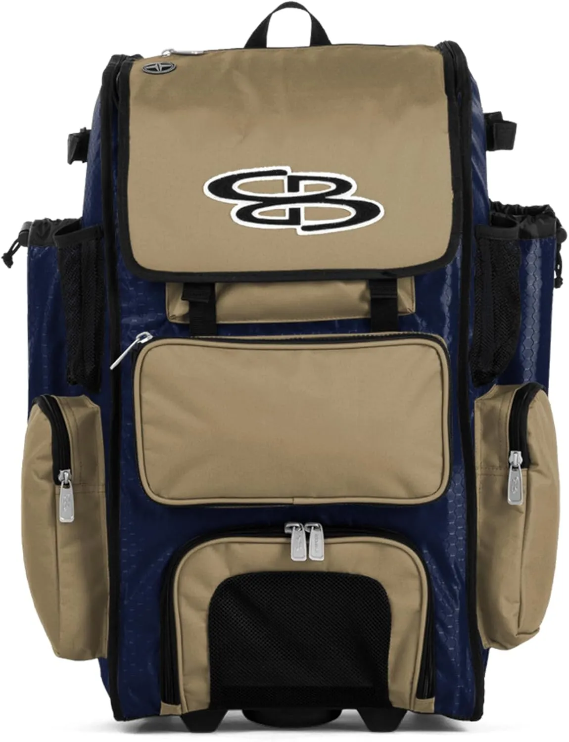 Boombah Rolling Superpack Baseball/Softball Gear Bag - 23-1/2" x 13-1/2" x 9-1/2" - Multiple Colors - Telescopic Handle and Holds 4 Bats - Wheeled Version