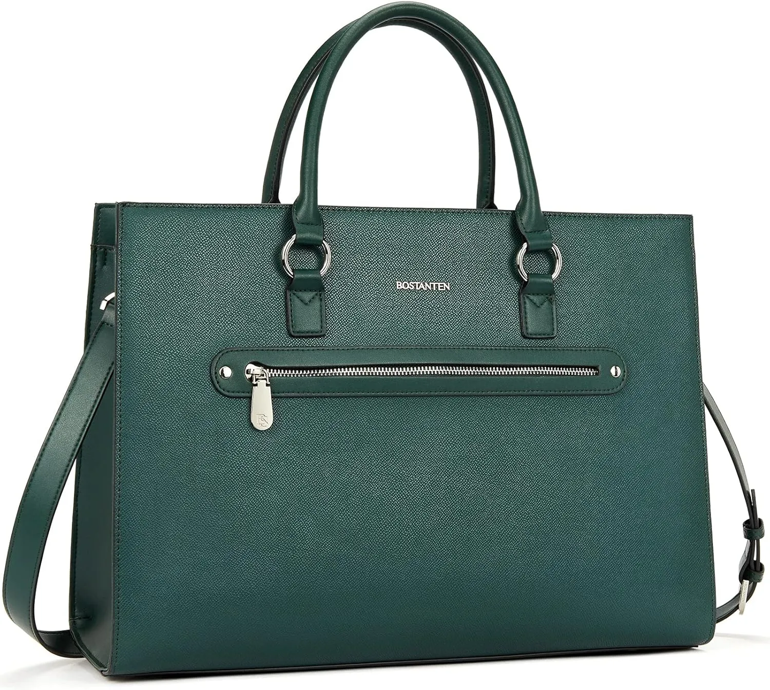 BOSTANTEN Leather Laptop Briefcase for Women Shoulder Bag 15.6