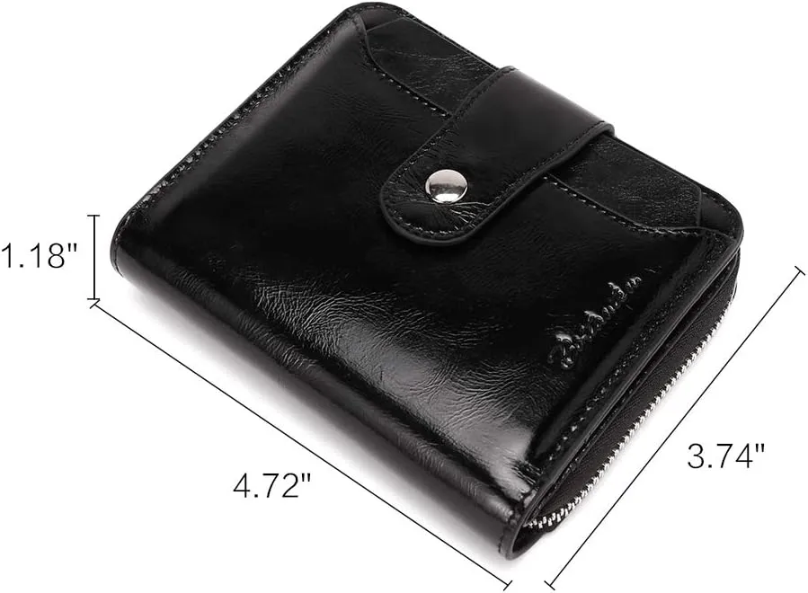 BOSTANTEN Leather Wallets for Women RFID Blocking Zipper Pocket Small Bifold Wallet Card Case